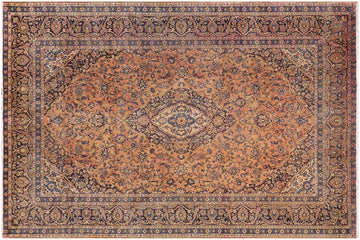 handmade Traditional Kashan Red Blue Hand Knotted RECTANGLE 100% Wool Pile area rug 10x13